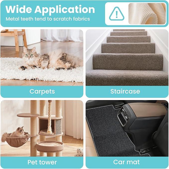 3 in 1 Carpet Rake for Pet Hair Removal, Tool Set of 3, 55” Long Handle Carpet Pet Hair Removal Carpet Scraper Dog Cat Hair Remover for Sofa, Couch, Car, Rug - NeatNest