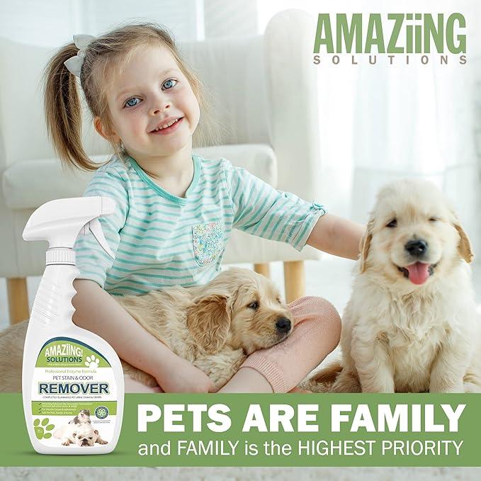 Pet Stain and Odor Remover - Enzyme Cleaner, Pet Urine Odor Eliminator Spray - Floor & Carpet Cleaner Spray, Pet Deodorizers For Home, Fabric Spray W/Fresh, Clean Scent, 32oz Spray - NeatNest