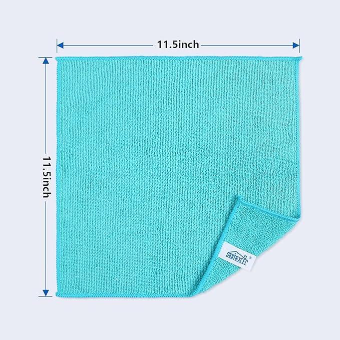 HOMEXCEL Microfiber Cleaning Cloth,12 Pack Cleaning Rags, Cleaning Towels with 4 Color Assorted, 11.5"X11.5"(Green/Blue/Yellow/Pink) - NeatNest