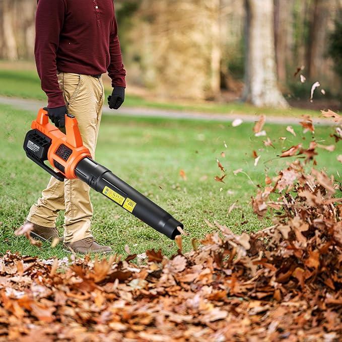 VEVOR 20V Cordless Leaf Blower with Brushless Motor, 450 CFM/110 MPH, Battery Powered Electric Leaf Blowers for Lawn Care with 2.0Ah Battery and Fast Charger - NeatNest