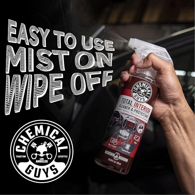 Chemical Guys Total Interior Cleaner & Protectant - Black Cherry, Car Cleaning Spray, Cleans and Protects Leather, Vinyl, Plastic, Rubber, and Glass, Safe for Trucks, SUVs, Jeeps, RVs & More - 16 oz - NeatNest