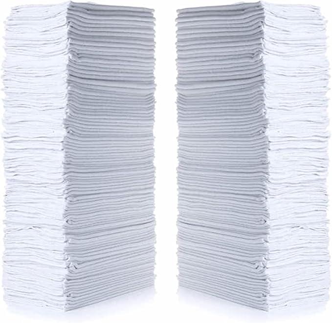 SIMPLI-MAGIC Cotton Shop Towels 14"x12" (145 Pack) – Reusable Cleaning Shop Rags for Automobiles, Industries, Garage and Homes (White) - NeatNest