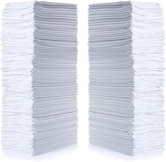 SIMPLI-MAGIC Cotton Shop Towels 14"x12" (145 Pack) – Reusable Cleaning Shop Rags for Automobiles, Industries, Garage and Homes (White) - NeatNest