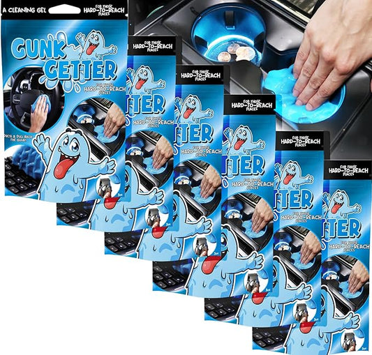 Gunk Getter, Cleaning Gel for Those Hard to Reach Places, Automotive Cup Holder Electronic Keyboard Office, Slime Gel Cleaner Dust Crumb Removal, 6 Pack