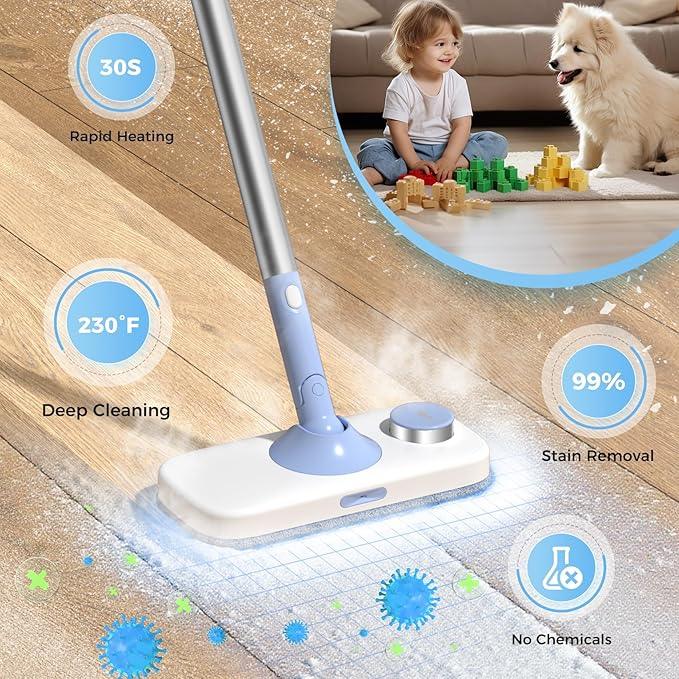 10 in 1 Floor Steamer with Detachable Handheld Steam Cleaner Perfect for Hardwood Floors, Clothes, Windows, Tiles, Furniture, Carpet, Whole Home Use,Steam Mop for Floor Cleaning - NeatNest