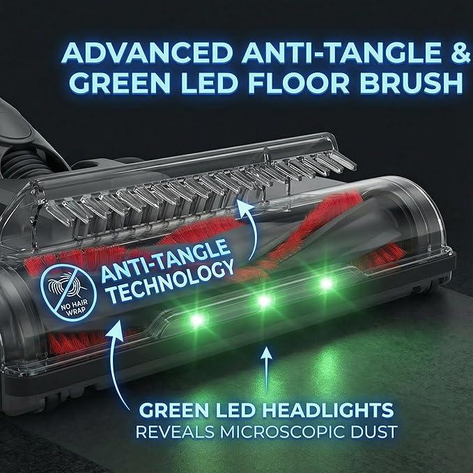 Cordless Vacuum Cleaner, 550W 48kPa 60 Mins Runtime Vacuum Cleaners for Home, Stick Vacuum with Intelligent Display, Rechargeable Battery and Anti-Tangle Brush, Perfect for Pet Hair/Carpet/Floors - NeatNest