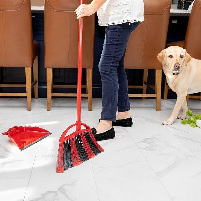O-Cedar One Sweep Broom with Step-On Dustpan | Remove 99% with One Sweep | Lightweight Quiet Cleaning Tool | Ideal for Pet Owners - NeatNest