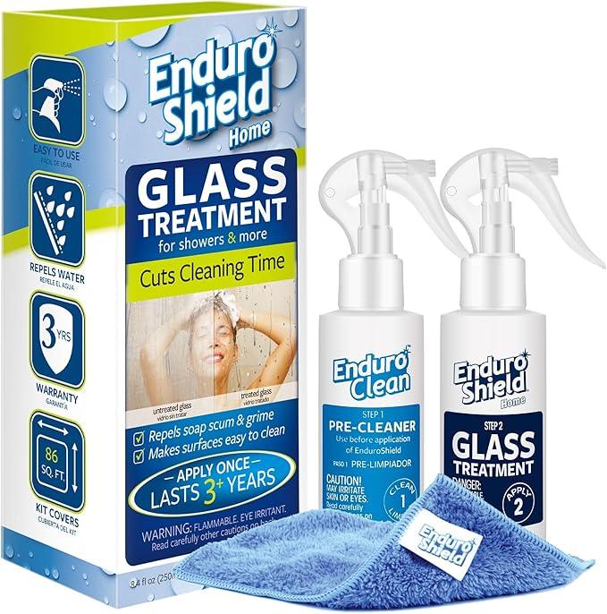 EnduroShield Glass Treatment Kit - Advanced Protection for Glass Surfaces - Repels Soap Scum, Grime & Dirt Without Harsh Chemicals - 4.2 fl oz - NeatNest