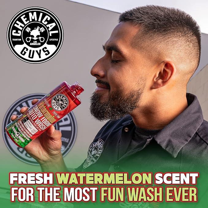 Chemical Guys Car Wash Soap for Foam Cannon or Bucket, Watermelon Snow Foam Car Wash Soap for Trucks, Motorcycles, RVs & More, Super Suds, Watermelon Scent - 128 oz (1 Gallon) - NeatNest