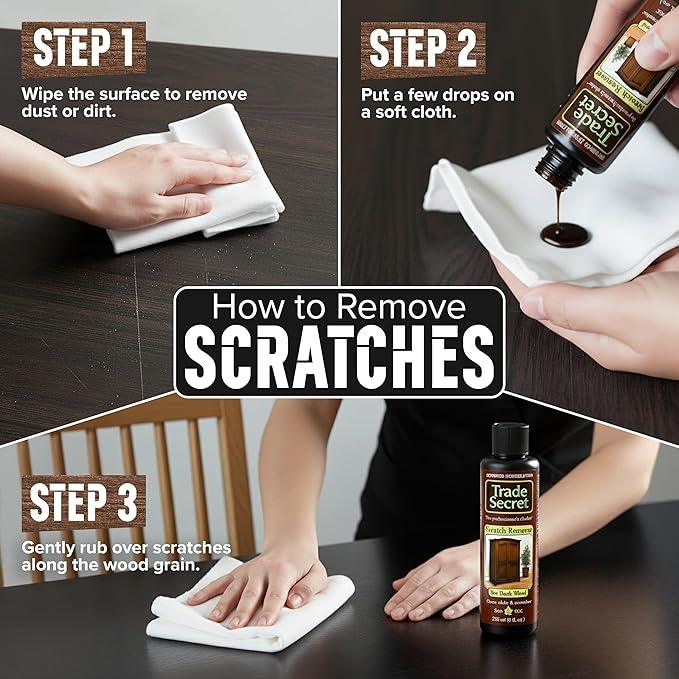 Trade Secret Scratch Concealer for Real Wood Furniture & Floors – Restores Dark Wood Scratch, Covers Nicks, Scuffs & Dogs, Cats Scratches, Marks, Minor Defects - NeatNest