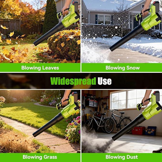 Cordless Leaf Blower 21V with 2 Batteries – 150 MPH Powerful Handheld Electric Blower, 420 CFM, Lightweight 5 lbs, Stepless Speed, Long Runtime for Yard Lawn Garden Patio - NeatNest