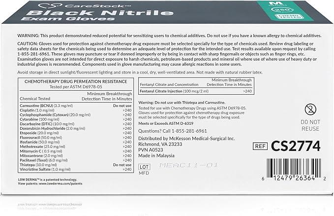 CareStock Black Nitrile Gloves Medium [2500 Count] – 2 mil Thin Disposable Latex-Free Exam Gloves for Medical, Cleaning, Cooking, Food Prep – Ultra-Strong with Slip-Resistant Textured Grip Bulk - NeatNest