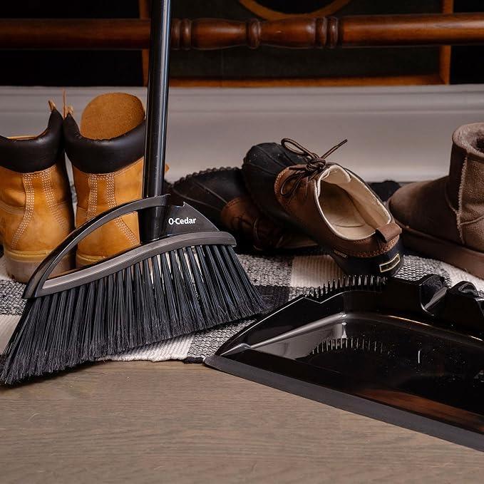 O-Cedar Indoor & Outdoor Strong Sweep Broom & Brush Bundle | Heavy Duty Bristles Remove 99% of Dust & Dirt in One Sweep | Step-On Dust Pan | Safe for Hardwoods, Powerful on Outdoor Debris - NeatNest