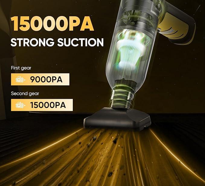 Handheld Car Vacuum Cleaner 3 in 1 High Power|15000PA Brushless Motor|Super Suction Portable Vacuum with Super Endurance for Car and Home - NeatNest