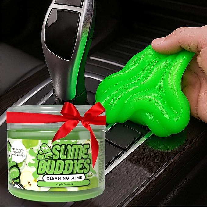 Slime Buddies Car Cleaning Gel Putty - Apple Scented Interior Detailing Tool for Cup Holders, Air Vents & Keyboard - Reusable Auto Detailing Accessories - Dust Remover Goop - Gifts for Men Women - NeatNest