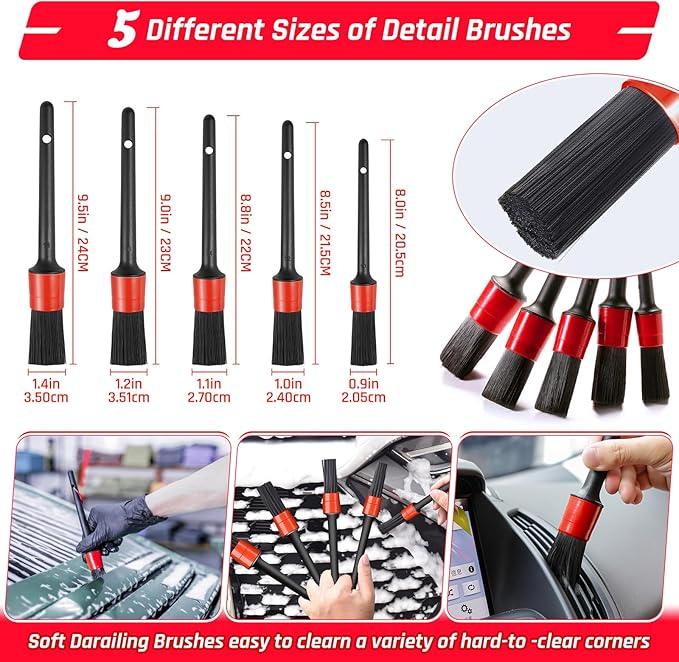 37PCS Car Detailing Kit Interior Cleaner, Auto Detailing Kit, Car Vacuum Car Interior Detailing Kit, Car Wash Kit with Bucket Detailing Brush Set Car Accessories for Motorcycle, Cars, Bikes, Wheels - NeatNest