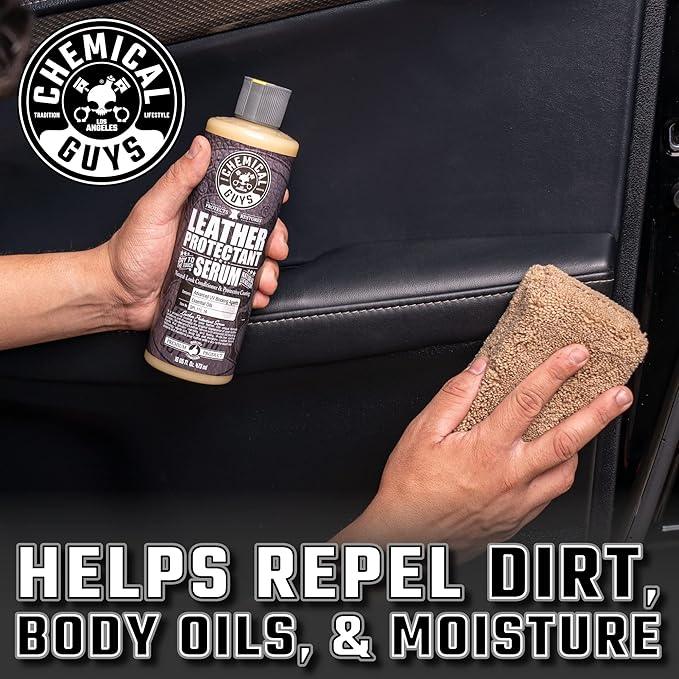 Chemical Guys Leather Cleaner & Leather Serum Kit for Car Interiors, Furniture, Apparel, Shoes, Boots, and More (Works on Natural, Synthetic, Pleather, Faux Leather and More), 16 fl oz - 2 Items - NeatNest