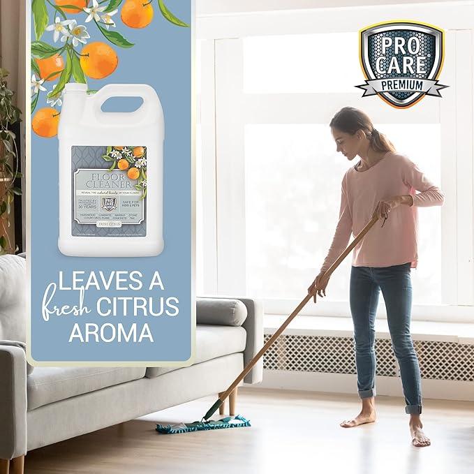 ProCare Floor Cleaner (Made in USA) | Tile, Stone, Laminate, Vinyl & Natural Wood Floor Cleaner for Mopping, Household Supplies, Cleaning Solution with Citrus Aroma - 1 Gal (128 Fl Oz) - NeatNest