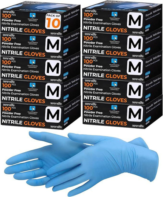 Serenelife Soft Industrial Gloves, Nitrile and Vinyl Gloves, Powder-Free, Textured Grip, Ideal for Cleaning, Food Service, Automotive, Household Work - NeatNest
