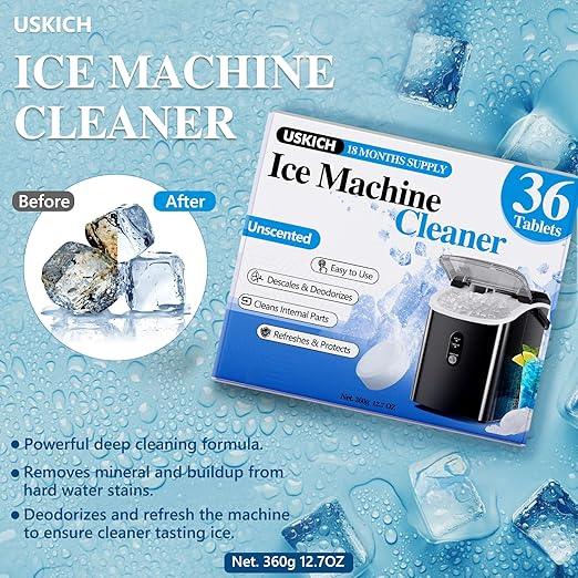 Ice Machine Cleaner Descaler Tablets-36Pack Ice Maker Cleaner Compatible with Frigidaire, Opal, GE Profile, Kitchenaid, Nickel Safe Scale Remover for Countertop, Nugget Ice Makers - NeatNest