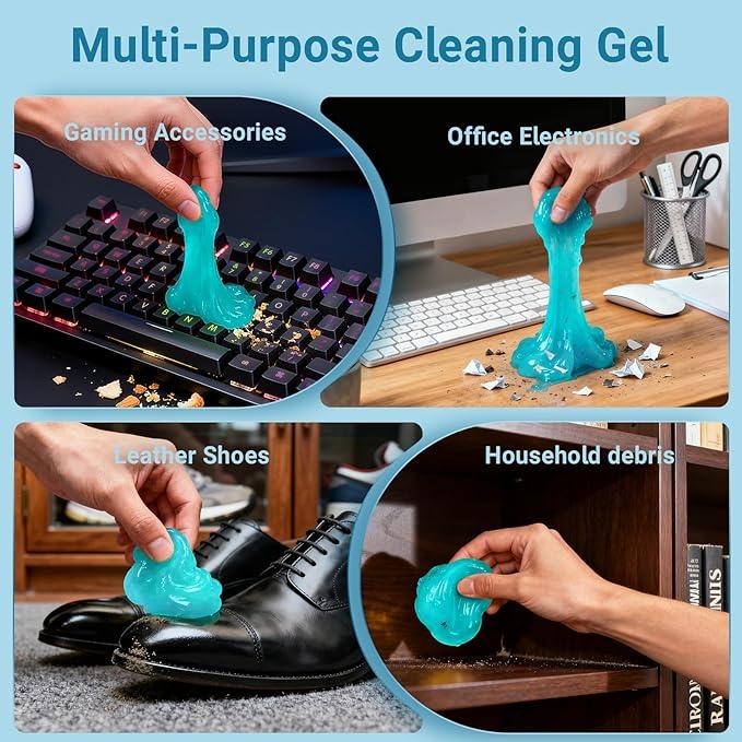 COLORCORAL 4 Pack Car Cleaning Gel Reusable Auto Slime Cars Cleaner Dust Cleansing Gels,Vehicle Interior Cleaning Care Putty,Keyboard Cleaner Goop for Car Vent, Corners, Crevice,Office Desktops Debris - NeatNest