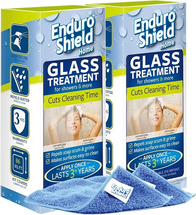 EnduroShield Glass Treatment Kit - Advanced Protection for Glass Surfaces - Repels Soap Scum, Grime & Dirt Without Harsh Chemicals - 8.4 fl oz - NeatNest