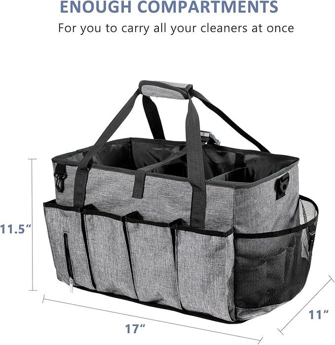 XL Professional Cleaning Caddy for Cleaning Suppliers, 17" Wearable Cleaing Bag for Housekeepers, Cleaning Organizer, Detailing Bag - NeatNest