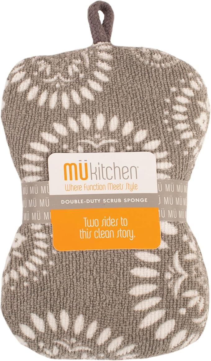 MÜkitchen Premuim Sponge for Dishes and Household Cleaning | Microfiber Print and Non-Scratch Scrub Pad | Set of 4 | (Medallion) - NeatNest