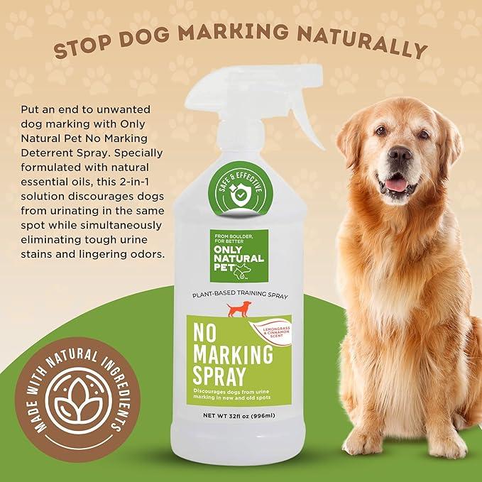 ONLY NATURAL PET No Marking Deterrent Spray for Dogs – Indoor Outdoor Urine Prevention - Stain & Odor Eliminator - Potty Pet Training Aid to Deter Peeing or Marking Carpet or Furniture – 32 Fl Oz - NeatNest
