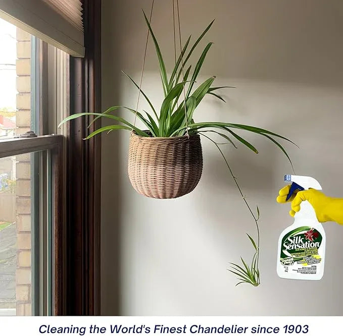 Sparkle Plenty Silk Sensation Artificial Flower & Plant Leaf Cleaner - Fake Flower Dusting Spray - Silk Plant Cleaner Spray No Wipe - Drip Dry Cleaning Supplies for Artificial Tree (32 oz, 2 Pack) - NeatNest