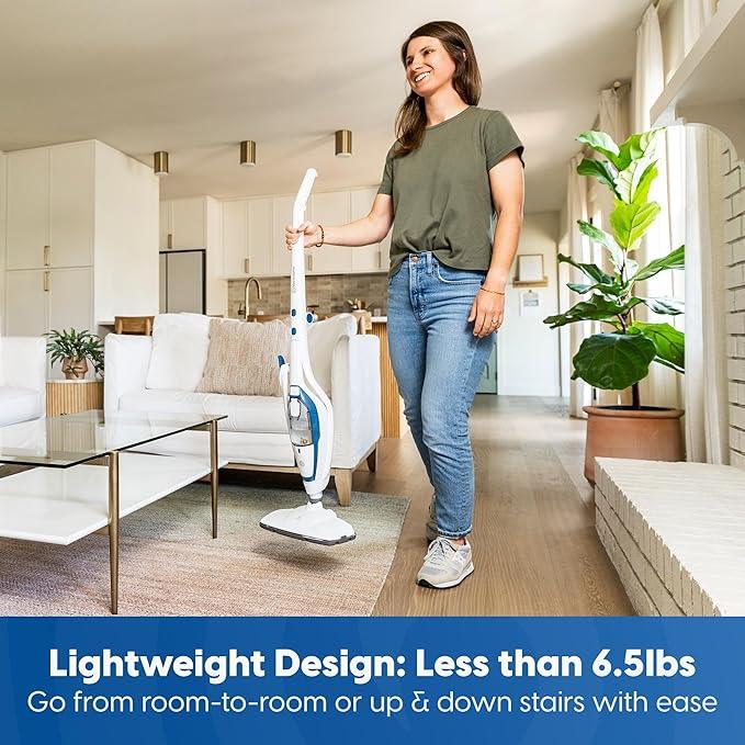 Vacmaster SMF1501 2-in-1 Steam Mop for Floor Cleaning with Detachable Handheld Steamer, Quick-Heating & Lightweight for Hard Floors, Carpets, Tiles and Upholstery - NeatNest