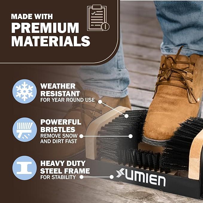 Umien™ 2 Pack Boot Scraper Outdoor Shoe Brush with Flaps - Heavy-Duty Shoe Cleaner and Boot Scrubber for Mud, Dirt, and Snow - Durable Weather-Resistant Outdoor Shoe Cleaning Tool - NeatNest