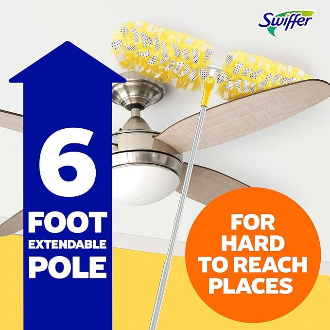 Swiffer Duster Kit with 6 ft Super Extendable Handle, Heavy Duty Starter Kit with 8 Refills - NeatNest