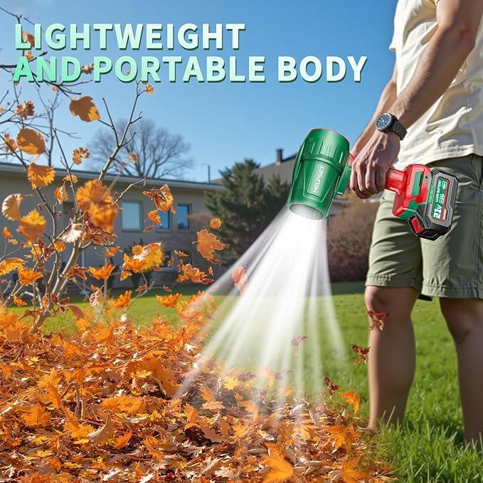 Cordless Leaf Blower with 2×4.0Ah Batteries and Charger, 980,000 RPM, Lightweight Handheld Design, 21V Powerful Blower with Adjustable Speed for Patio, Lawn Cleaning - NeatNest