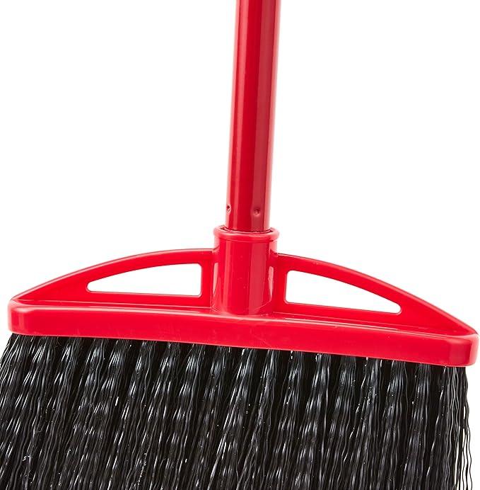 Amazon Basics Angle Broom With Metal Handle, 6-Pack, Black & Red - NeatNest