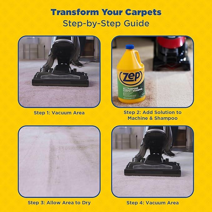 ZEP All-Purpose Carpet Shampoo Concentrate 128 ounce ZUCEC128 (Case of 4) - NeatNest