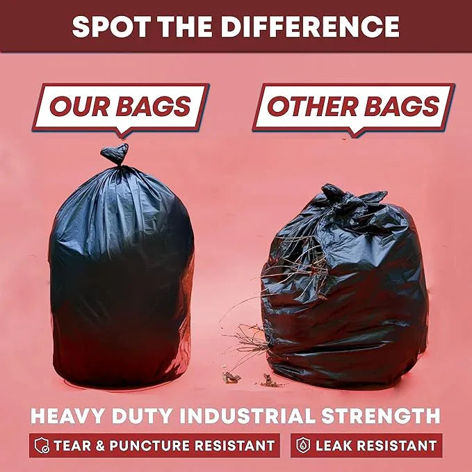 65 Gallon Trash Bags Heavy Duty | 50 Count with Ties | 64 Gallon Trash Bags for Toter | 60 Gallon Garbage Bag - NeatNest