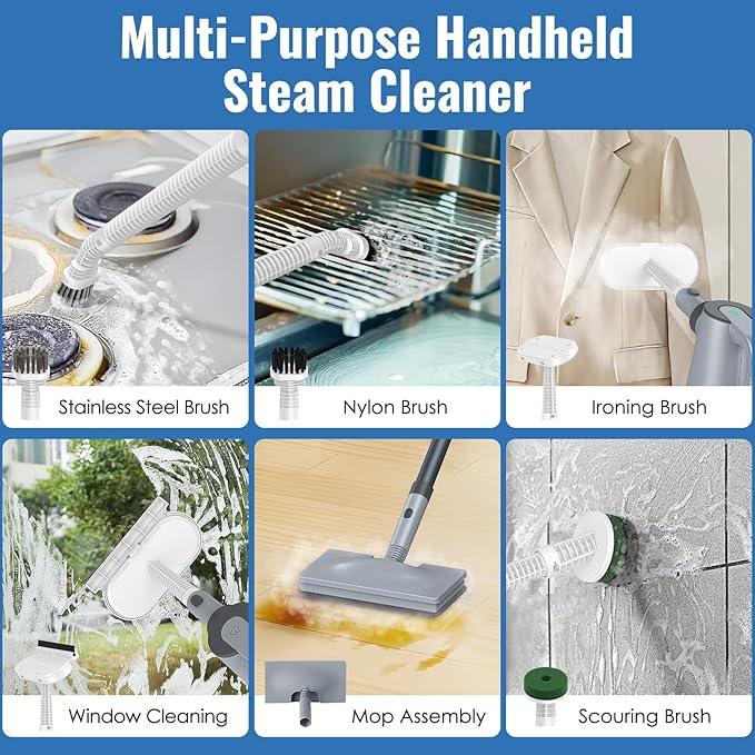 FEPPO Steam Mop & Detachable Handheld Steam Cleaner for Home and Floor Cleaning, 15s Heat-Up, 230°F Floor Steamer for Deep Cleaning with Multi-purpose Attachments Hardwood Floors, Tile,Grout,Furniture - NeatNest