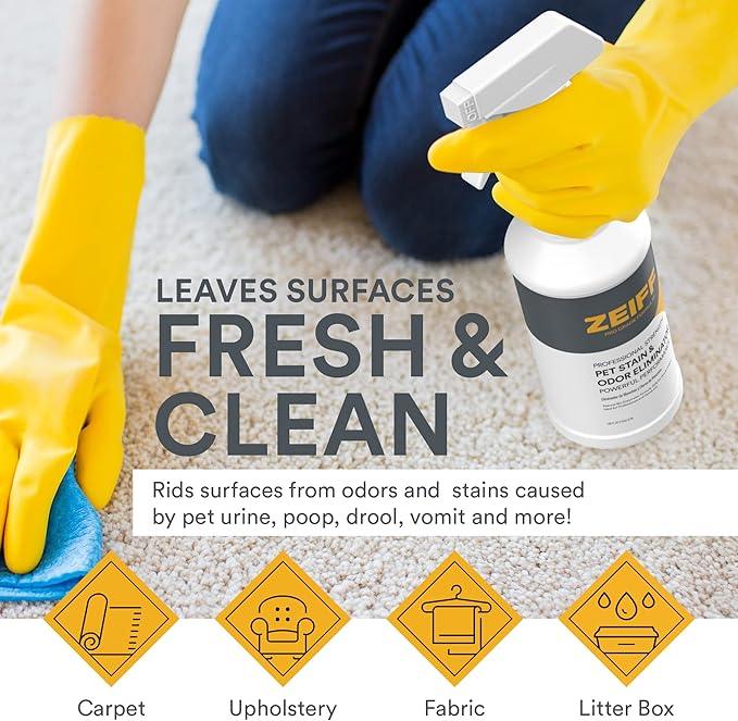 Pet Stain and Odor Remover - Pet Odor Eliminator for Home and Professional Use - Pet Urine Enzyme Cleaner to Break Up Tough Stains - Carpet Stain Remover for Dog Urine and Cat Pee, Feces, Fluids - NeatNest