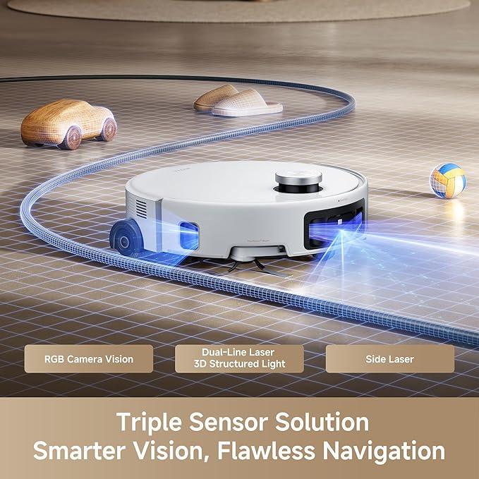 Mova Z60 Ultra Roller SA Robot Vacuum and Mop, 26,000Pa Suction, Warm Water Mopping & Extending Roller, All-in-One Hand-Free Station, Triple Anti-Tangle Mechanisms, Auto Carpet Shield, Voice Control - NeatNest