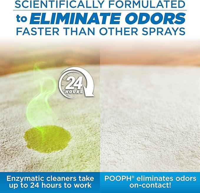 Pooph Pet Odor Eliminator, 32oz Spray, 2-Pack - Eliminates Odors at the Molecular Level, Dogs, Cats, Freshener, Eliminator, Urine, Poop, Pee, Deodorizer, Natures, Puppy, Fresh, Clean, Furniture, Potty - NeatNest