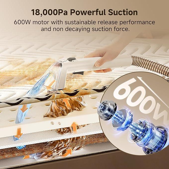 uwant Carpet Cleaner Machine 18Kpa Powerful Suction Upholstery Cleaner for Pet, Portable Carpet Cleaner with Cleaning Tools&Self-cleaning for Spot,Cars,Rug,Furniture (Motor 18Kpa) - NeatNest