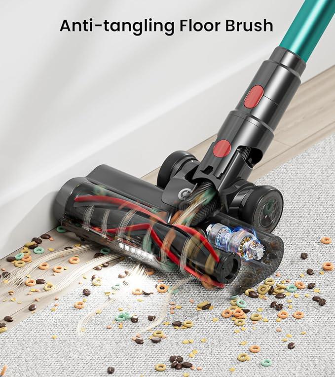 Cordless Vacuum Cleaner, Upgraded 580W 48KPA 65Mins Vacuum Cleaners for Home, Cordless Stick Vacuum Cleaner with Self-Standing and LED Screen, Anti-Tangle Wireless Vacuum for Pet Hair/Carpets/Floors - NeatNest