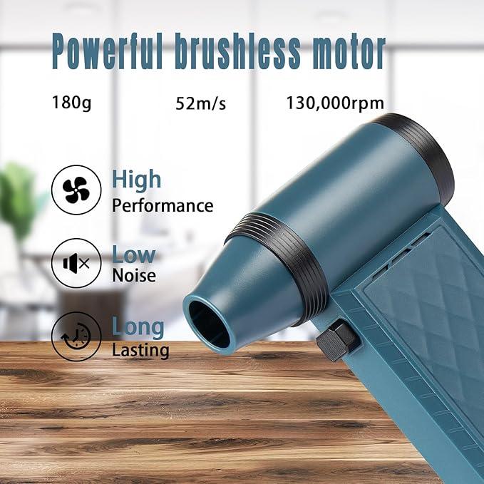 Air Duster Air Blower, Compressed Air Duster Electric, Handheld Violent Mini Fan for Computer Keyboard Electronics Car Clean,130000RPM - NeatNest