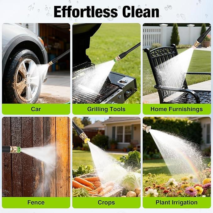 Pressure Washer, 2025 Upgraded 1500W Power Washer with No-Bend 360° Nozzle, Foam Cannon & 4-Nozzle Set, Portable Pressure Washer Cleaning Machine for Cars & Undercarriage Cleaning Driveways - NeatNest