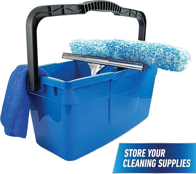 Unger Professional 3 Gallon Bucket – Compact Cleaning Bucket, Comfort-Grip Handle, 2 Pour Spouts, Portable Cleaning Supplies, Plastic Mop Bucket for Floor, Window & Household Cleaning - NeatNest