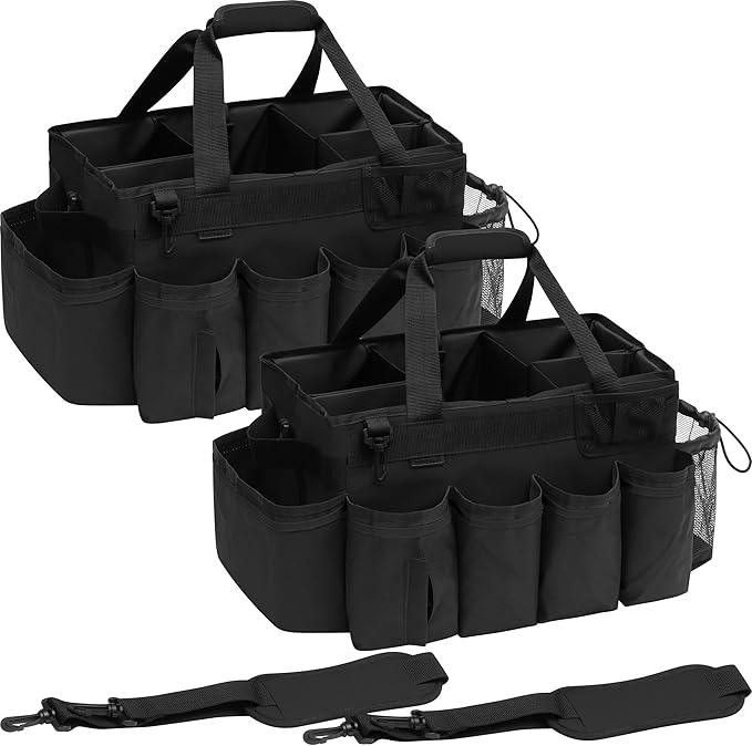 2 Large Cleaning Supplies Bags for Housekeepers for Kitchen, Black - NeatNest