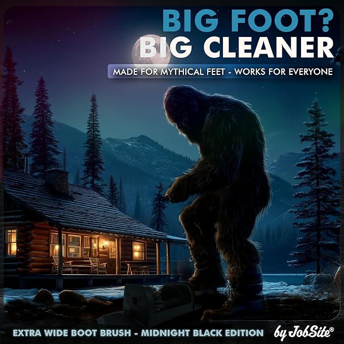 Midnight Black Boot Scrubber - Outdoor Shoe Scraper Brush - No Mount Shoe Cleaner - Sasquatch Sized - NeatNest