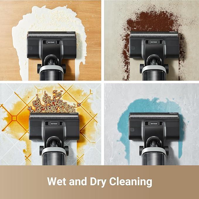 dreame H14 Cordless Vacuum Mop, 180° Lie-Flat Wet Dry Vacuum cleaner, 140°F Brush Washing, Fast Hot Air Drying in 5Mins, Smart Hard Floor Cleaner Machine with Powerful Suction, Great for Sticky Messes - NeatNest