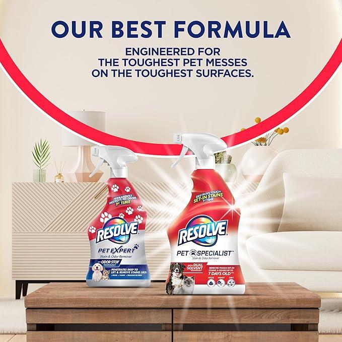 Resolve Pet Specialist Carpet Cleaner Spray – for Removal of Pet Stains & Odors Up to 7 Days Old, 22oz - NeatNest